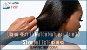 using heat to match natural hair to straight extensions