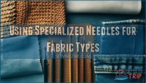 using specialized needles for fabric types