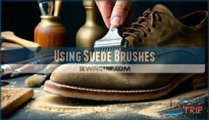 using suede brushes