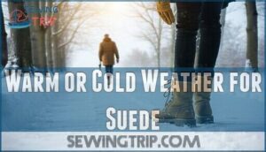 warm or cold weather for suede