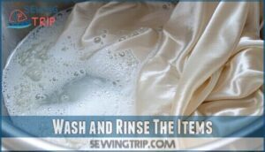 wash and rinse the items