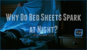 why do bed sheets spark at night