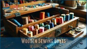 wooden sewing boxes