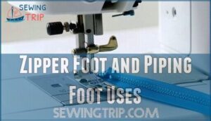 zipper foot and piping foot uses