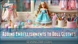 adding embellishments to doll clothes