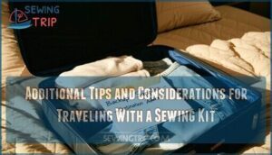 additional tips and considerations for traveling with a sewing kit
