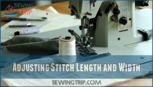 adjusting stitch length and width