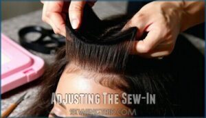 adjusting the sew-in