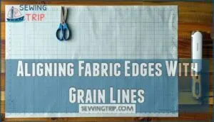aligning fabric edges with grain lines