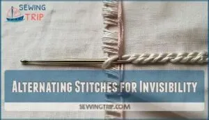 alternating stitches for invisibility