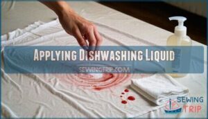 applying dishwashing liquid