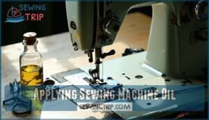 applying sewing machine oil applying sewing machine oil