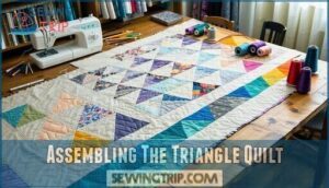 assembling the triangle quilt