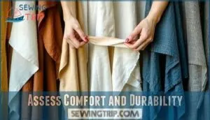 assess comfort and durability