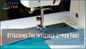 attaching the invisible zipper foot