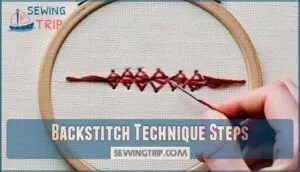 backstitch technique steps