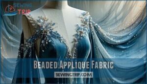 beaded applique fabric