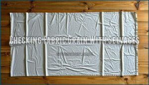checking fabric grain with selvages