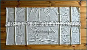 checking fabric grain with selvages