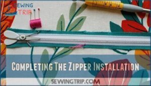 completing the zipper installation