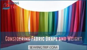 considering fabric drape and weight