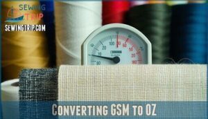 converting gsm to oz
