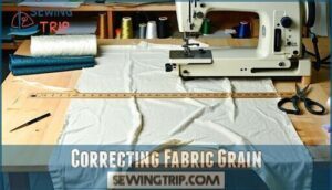 correcting fabric grain