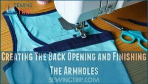 creating the back opening and finishing the armholes