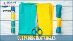 cut fabric rectangles