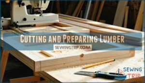 cutting and preparing lumber
