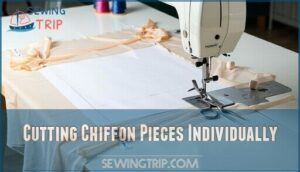 cutting chiffon pieces individually