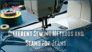 different sewing methods and seams for jeans