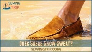 does suede show sweat