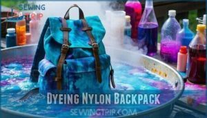 dyeing nylon backpack
