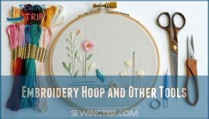 embroidery hoop and other tools