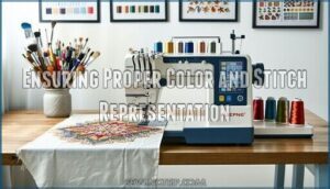 ensuring proper color and stitch representation