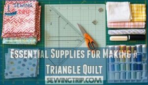 essential supplies for making a triangle quilt