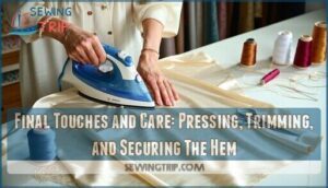 final touches and care: pressing, trimming, and securing the hem