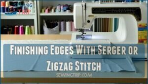 finishing edges with serger or zigzag stitch