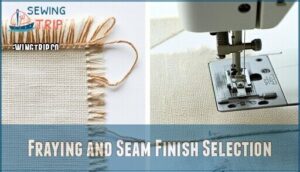 fraying and seam finish selection