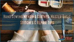 hand sewing mending clothes