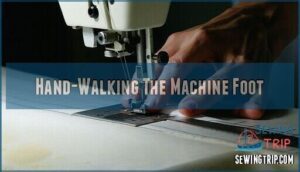 hand-walking the machine foot