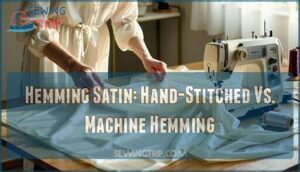 hemming satin: hand-stitched vs. machine hemming