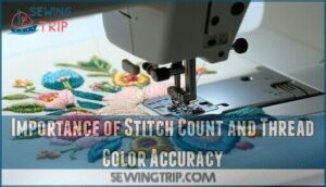 importance of stitch count and thread color accuracy