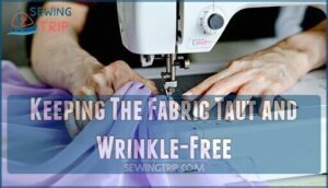 keeping the fabric taut and wrinkle-free