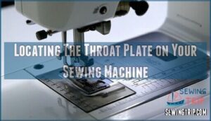 locating the throat plate on your sewing machine