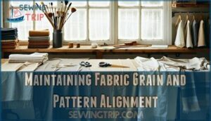 maintaining fabric grain and pattern alignment
