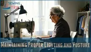 maintaining proper lighting and posture