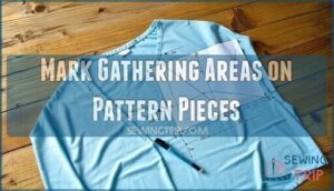mark gathering areas on pattern pieces
