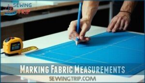 marking fabric measurements